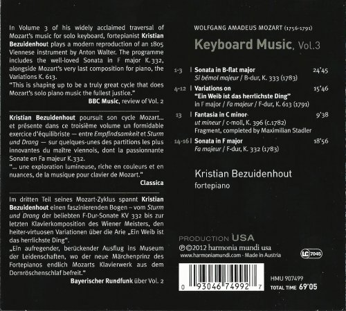 Kristian Bezuidenhout - Mozart: Keyboard Music, Vol. 3 (2012)