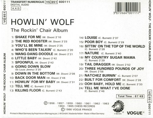 Howlin' Wolf ‎– The Rockin' Chair Album (Reissue, Remastered) (1962/1986)