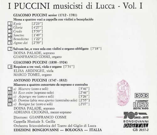 Gianfranco Cosmi - I Puccini: Musicisti di Lucca, Vol. 1 (2016)