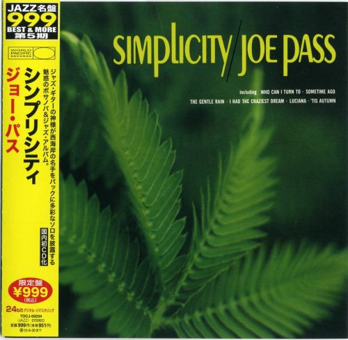 Joe Pass - Simplicity (1967) [2011 Jazz名盤 999 Best & More] CD-Rip