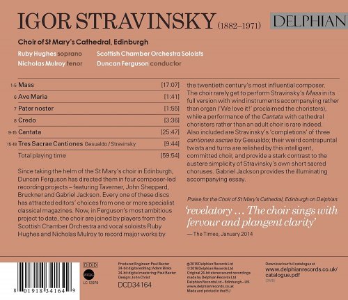 Ruby Hughes, Nicholas Mulroy, Choir of St Mary’s Cathedral, Edinburgh & Scottish Chamber Orchestra Soloists, Duncan Ferguson - Stravinsky: Choral Works (2016) [Hi-Res]