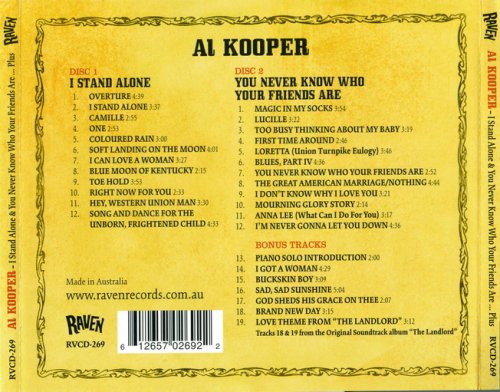 Al Kooper - I Stand Alone / You Never Know Who Your Friends Are...Plus (2008)