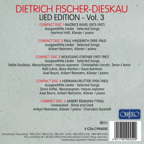 Ravel, Hindemith, Fortner, Reutter, Reimann - Dietrich Fischer-Dieskau: Lied-Edition, Vol. 3 (2020)