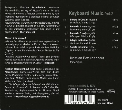Kristian Bezuidenhout - Mozart: Keyboard Music, Vol. 2 (2011)