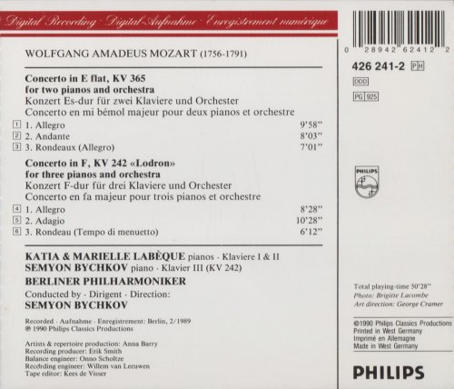 Katia & Marielle Labèque, Semyon Bychkov - Mozart: Concertos for 2 & 3 Pianos (1990)