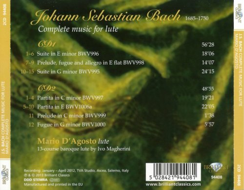 Mario D'Agosto - Johann Sebastian Bach: Complete Works for Lute (2013)