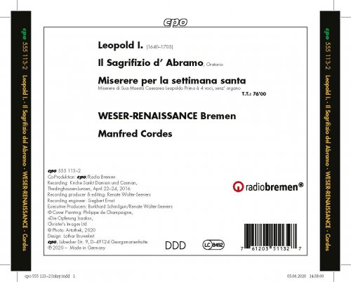 Weser-Renaissance Bremen, Manfred Cordes - Leopold I.: Il Sagrifizio del Abramo (2020) CD-Rip