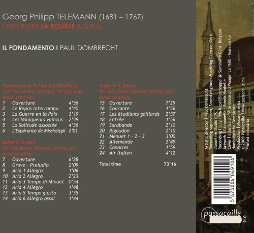 Il Fondamento, Paul Dombrecht - Telemann - Overture La Bourse & Suites (2012)