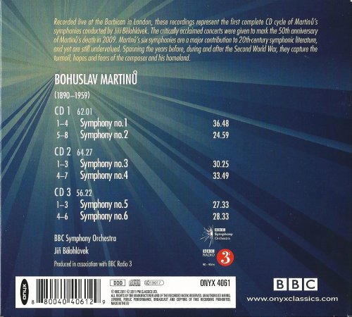 BBC Symphony Orchestra Jiří Bělohlávek - Bohuslav Martinů: The 6 Symphonies (2011)