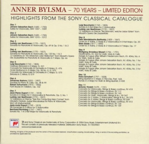 Anner Bylsma - Anner Byslma: 70 Years. Limited Edition (Box Set, 11 CDs) (2004)