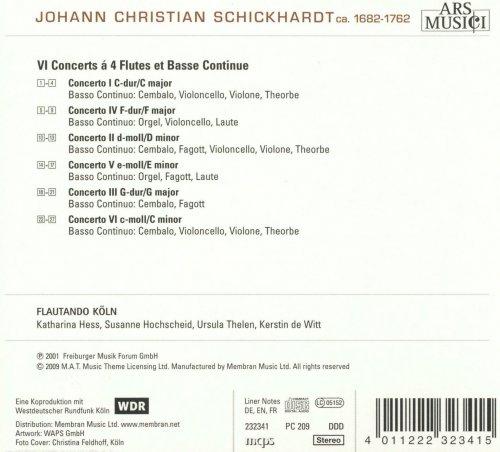 VA - Johann Christian Schickhardt: VI Concerts A 4 Flutes Et Basse Continue (2009)