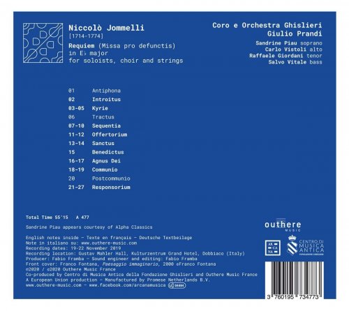 S.Piau, C.Vistoli, R.Giordani, S.Vitale, Coro e Orchestra Ghislieri, Giulio Prandi - Jommelli: Requiem (2020) [Hi-Res]