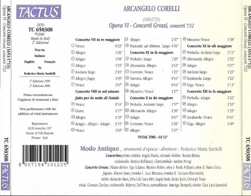 Modo Antiquo, Federico Maria Sardelli - Corelli: Opera VI Concerti Grossi: Concerti 1-12 (1999)