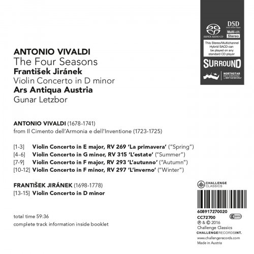 Ars Antiqua Austria & Gunar Letzbor - Vivaldi: The Four Seasons (2016) [Hi-Res]
