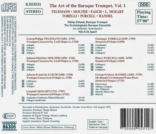 Niklas Eklund - The Art of the Baroque Trumpet, Vol. 1: Telemann, Molter, Fasch, L.Mozart, Torelli (1996)