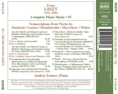 Andrey Ivanov - Liszt Complete Piano Music, Vol. 55: Transcriptions (2020) [Hi-Res]