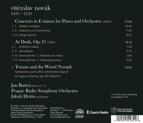 Jan Bartoš, Prague Radio Symphony Orchestra, Jakub Hruša - Novák: Piano Concerto & Toman and the Wood Nymph (2020) [Hi-Res]