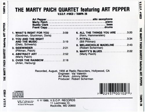 Marty Paich - The Marty Paich Quartet Featuring Art Pepper (1956/1989) CD-Rip