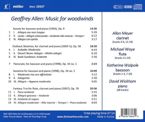 Michael Waye - Geoffrey Allen: Music for Woodwinds (2020)