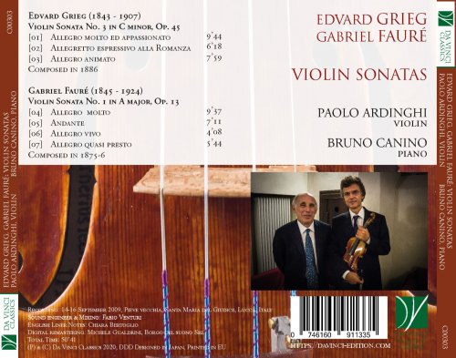 Paolo Ardinghi - Edvard Grieg: Violin Sonata No.3 in C Minor, Op.45 - Gabriel Fauré: Violin Sonata No.1 in A Major, Op.13 (2020)