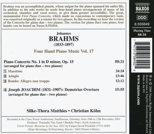 Silke-Thora Matthies, Christian Köhn - Brahms: Four Hand Piano Music, Vol. 17 - Piano Concerto no.1 (Version for Two  Pianos) (2006)