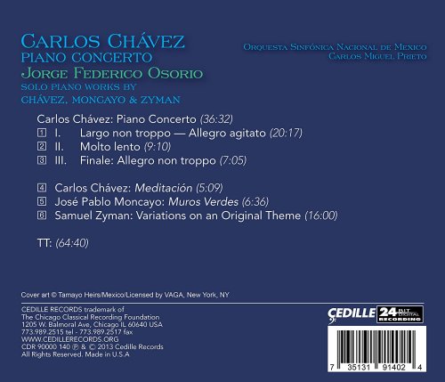 Mexico National Symphony Orchestra, Carlos Miguel Prieto, Jorge Federico Osorio - Chavez: Piano Concerto (2013) [Hi-Res]