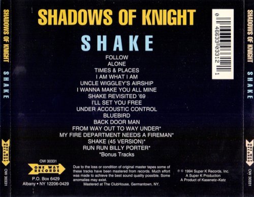 Shadows Of Knight - Shadows Of Knight (Featuring Follow/Alone/Shake) (Reissue) (1968/1994)