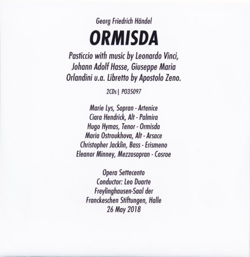 Marie Lys, Opera Settecento, Leo Duarte - Handel: Ormisda (2018)