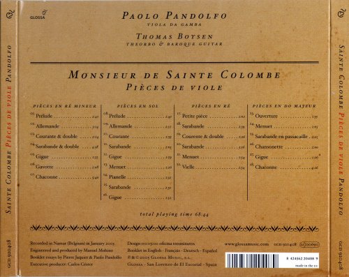 Paolo Pandolfo, Thomas Boysen - Colombe: Pieces De Viole (2005)