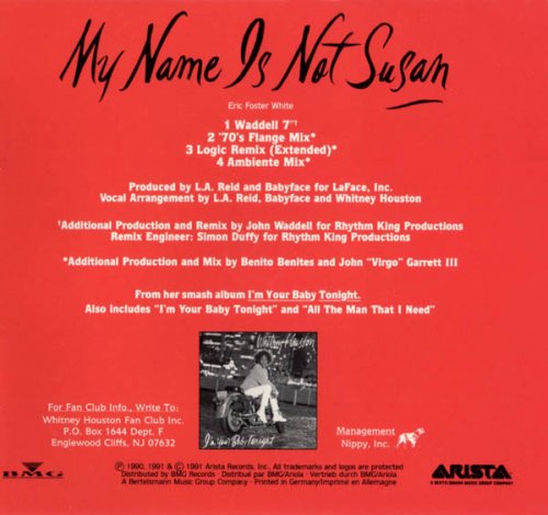 Whitney Houston - My Name Is Not Susan (Maxi CD Single) (1991)