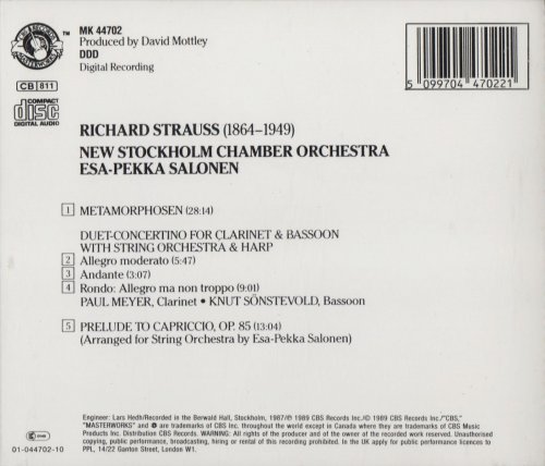 Esa-Pekka Salonen - R. Strauss: Metamorphosen, Duet-Concertino (1989)
