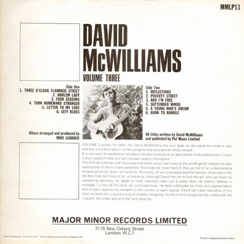 David McWilliams ‎– David McWilliams Vol. 3 (1968) Lossless