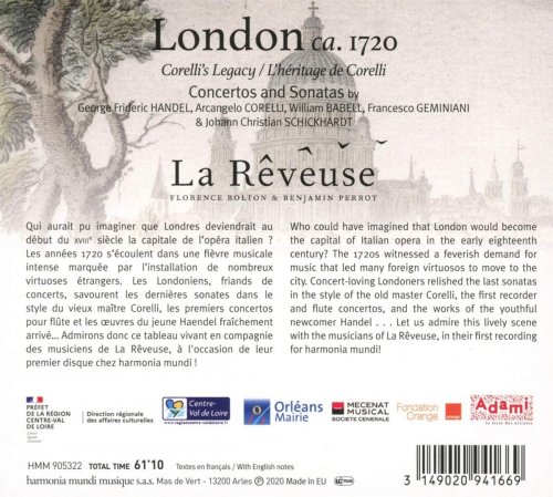 La Rêveuse, Benjamin Perrot & Florence Bolton - London circa 1720: Corelli's Legacy (2020) [Hi-Res]