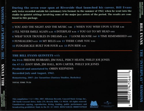 Bill Evans - The Interplay Sessions (1962) [2007] CD-Rip