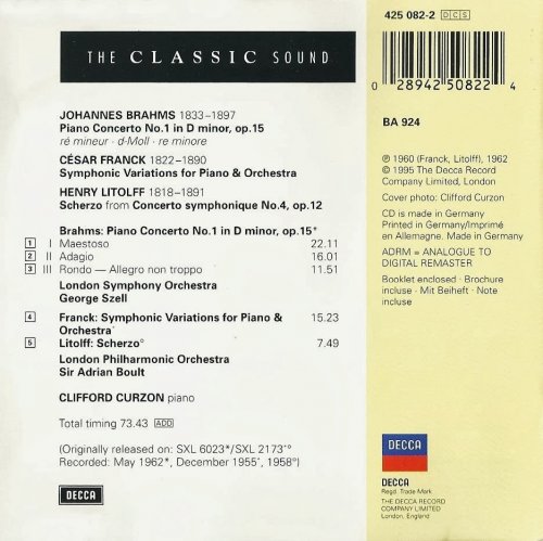 Clifford Curzon - Brahms: Piano Concerto No. 1 (1995)