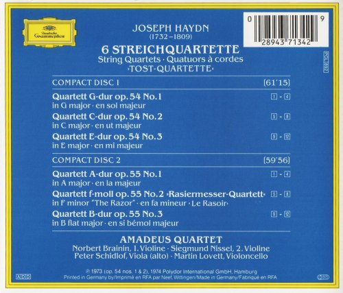 Amadeus Quartet - Haydn: 6 Streichquartette op. 54 & op. 55 (2014)