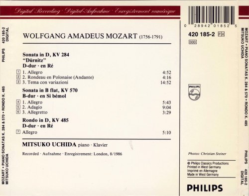 Mitsuko Uchida - Mozart: Piano Sonatas KV. 284 & 570; Rondo KV. 485 (1986)