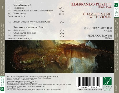 Federico Rovini, Ruggero Marchesi - Ildebrando Pizzetti: Chamber Music with Violin (2020)