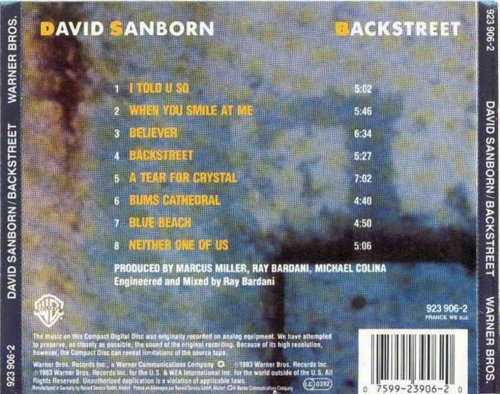 David Sanborn - Backstreet (1983) CD-Rip