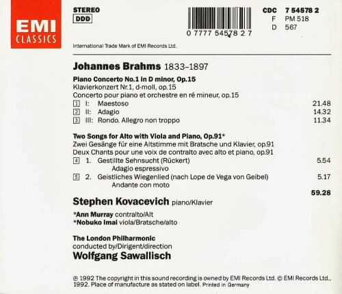 Stephen Kovacevich - Brahms: Piano Concerto No. 1 (1992)