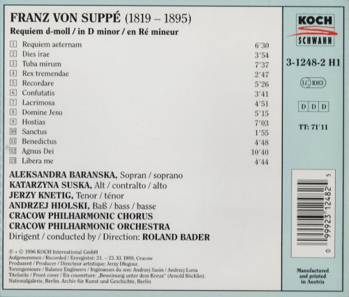 Cracow Philharmonic Orchestra, Roland Bader - Franz von Suppé: Requiem (1996)