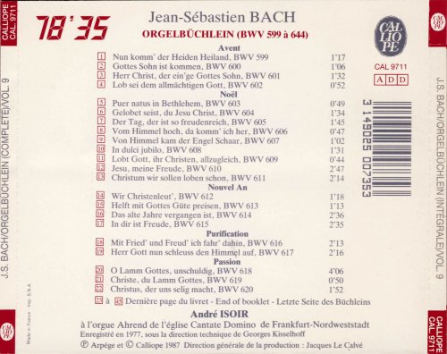 Andre Isoir - Bach: Orgelbuchlein (1987)
