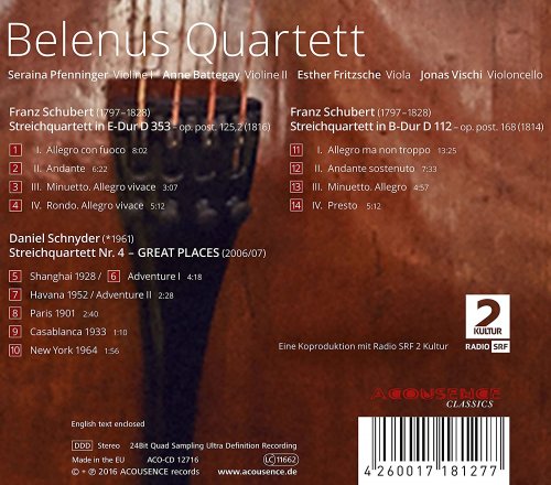 Belenus Quartett - Schubert & Schnyder: String Quartets (2016) [Hi-Res]