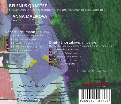 Anna Malikova - Schumann: Piano Quintet in E-Flat Major, Op. 44 - Shostakovich: Piano Quintet in G Minor, Op. 57 (2018) [Hi-Res]
