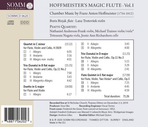 Piatti Quartet, Lana Trotovšek, Boris Bizjak - Hoffmeister's Magic Flute, Vol. 1 (Live) (2020) [Hi-Res]