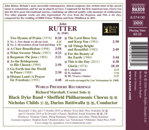 Black Dyke Band, Sheffield Philharmonic Chorus, Nicholas Childs & Darius Battiwalla - John Rutter: Anthems, Hymns & Gloria for Brass Band (2020) [Hi-Res]