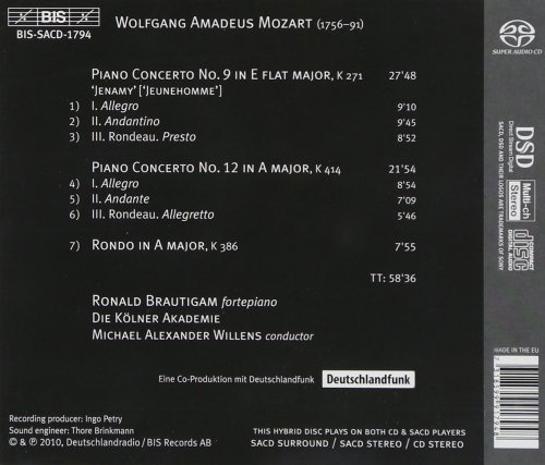 Kölner Akademie Willens / Ronald Brautigam - Mozart: Piano Concertos 9 & 12 (2010) [SACD]