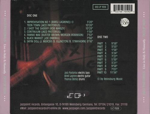Jaco Pastorius - Live In Italy & Honestly (1998)