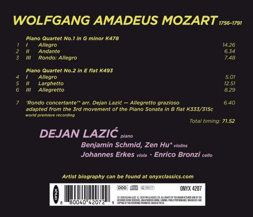 Dejan Lazic, Benjamin Schmid, Enrico Bronzi, Johannes Erkes - Mozart: Piano Quartets, Rondo Concertante (2020) [Hi-Res]