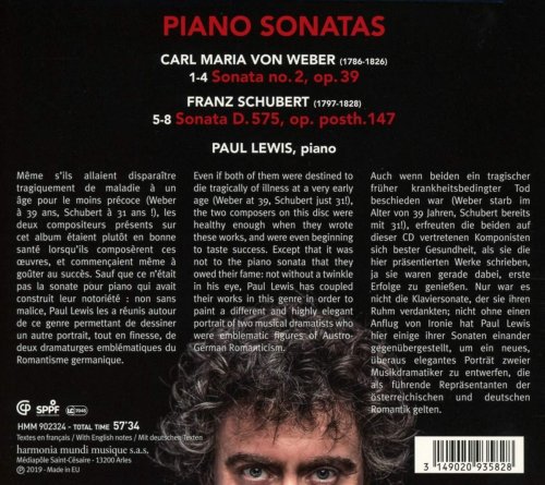 Paul Lewis - Weber, Schubert: Sonatas (2019) CD-Rip